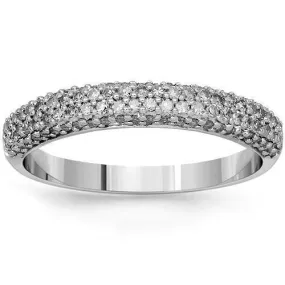 14K Solid White Gold Mens Diamond Wedding Ring Band 1.00 Ctw