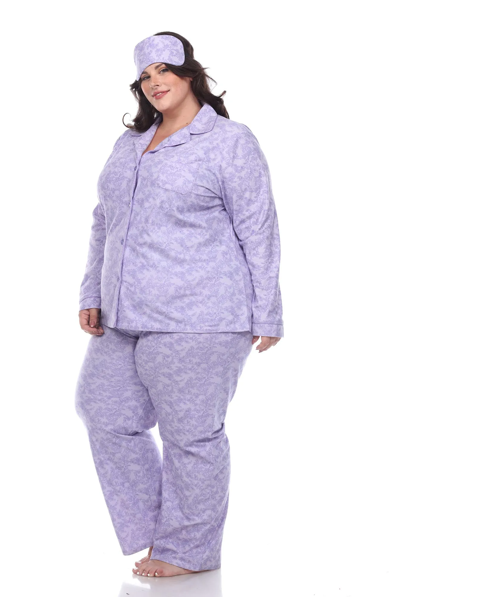 3 Piece Pajama Set | Purple Paisley