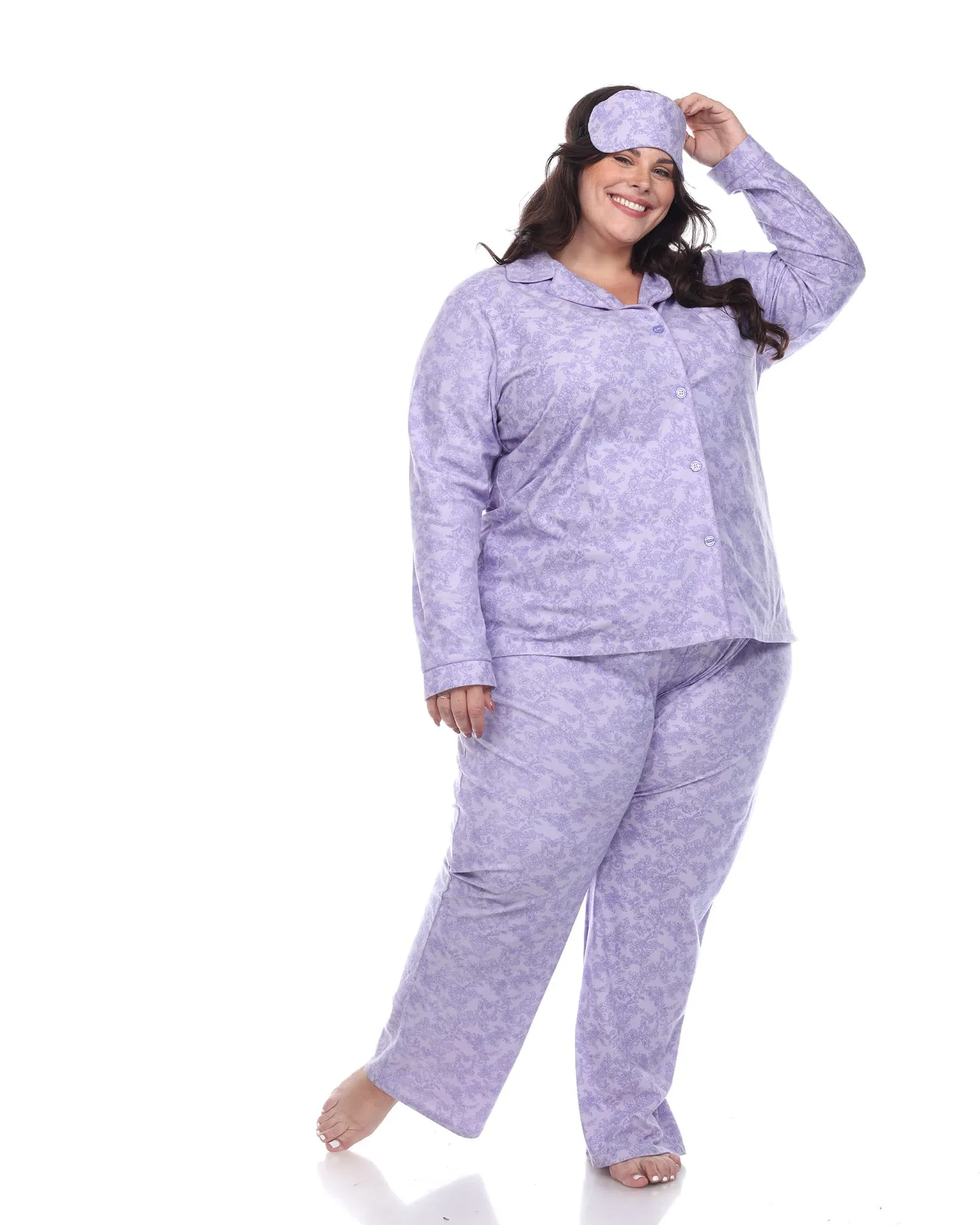 3 Piece Pajama Set | Purple Paisley