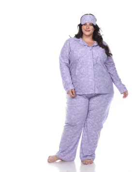 3 Piece Pajama Set | Purple Paisley