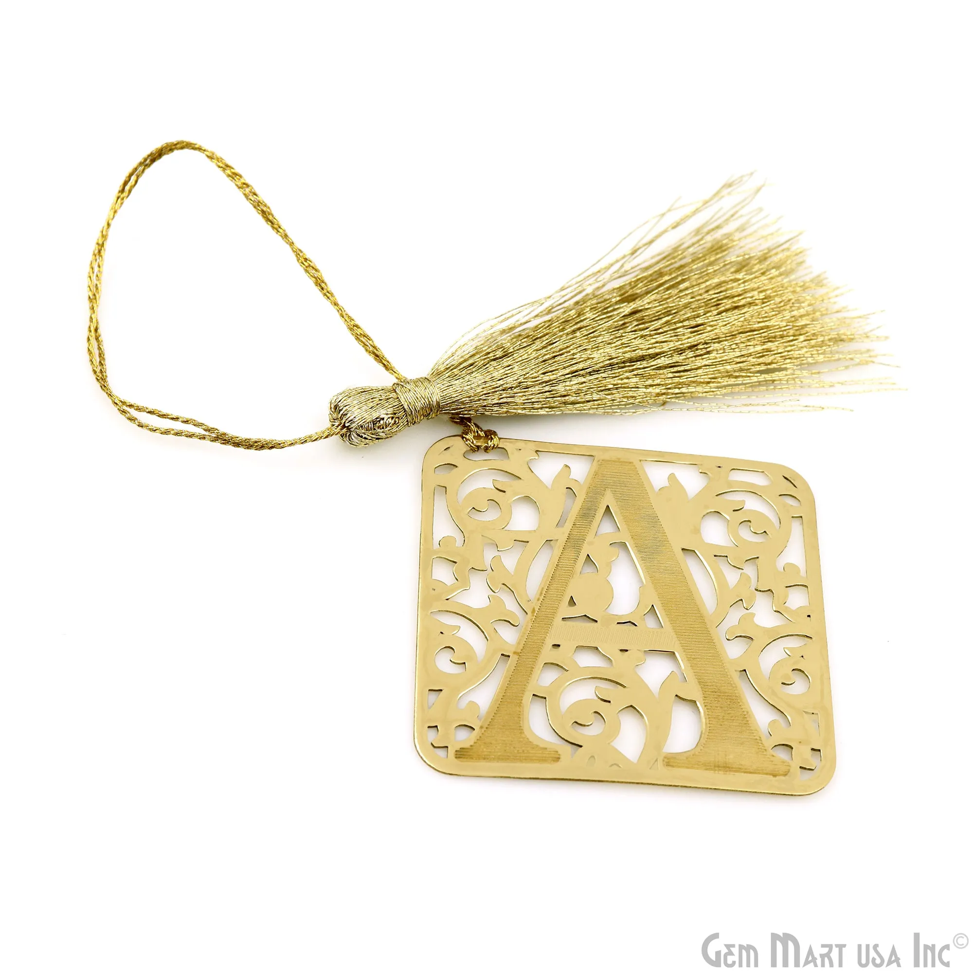 A Alphabet Bookmark With Tassel. Gold Plated Bookmark, Reader Gift, Handmade Bookmark, Page Marker, Aesthetic Gift. 50mm