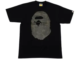 A Bathing Ape Asia Camo Big Ape Head Tee in Black