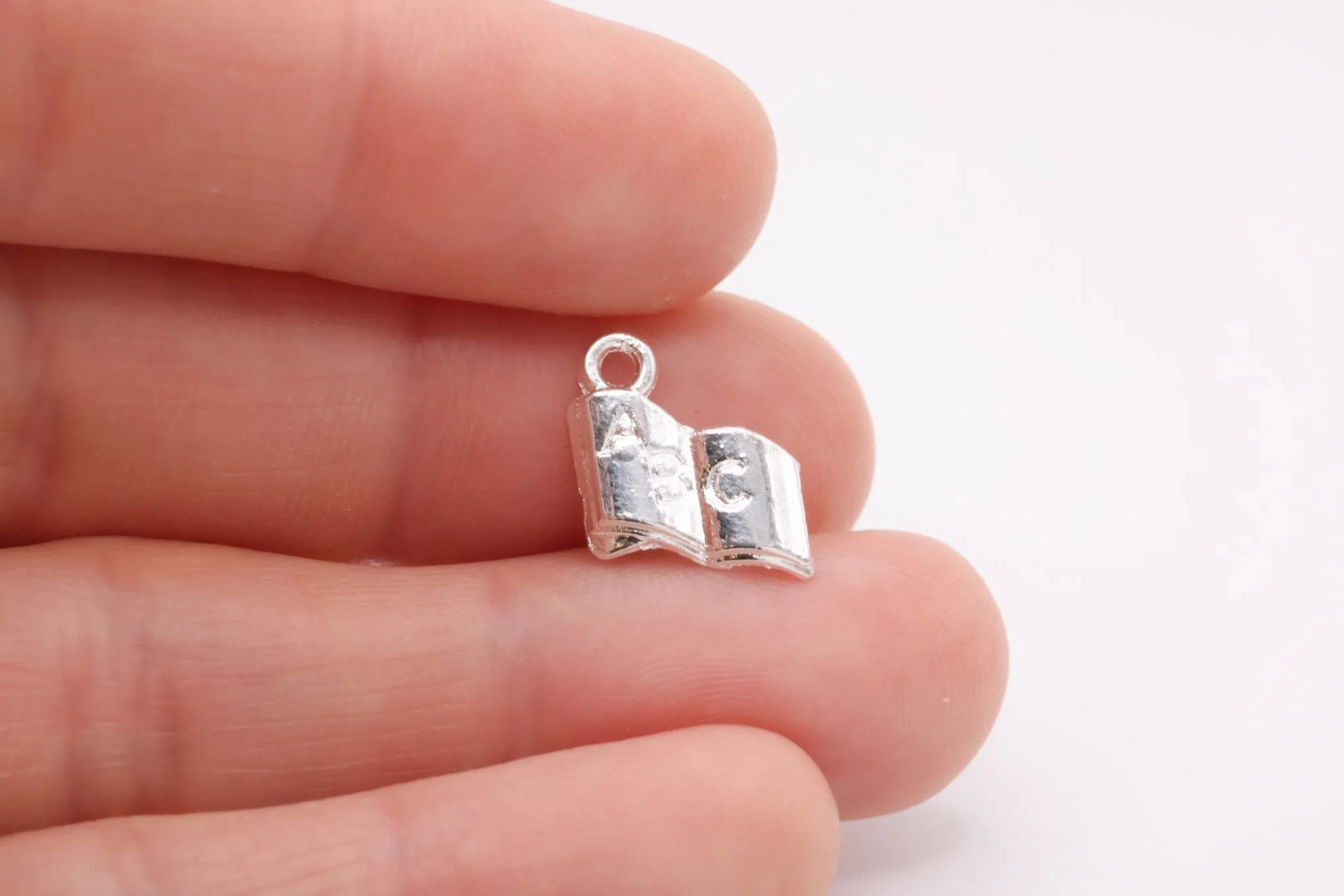 ABC Open Book Charm, 925 Sterling Silver, 655