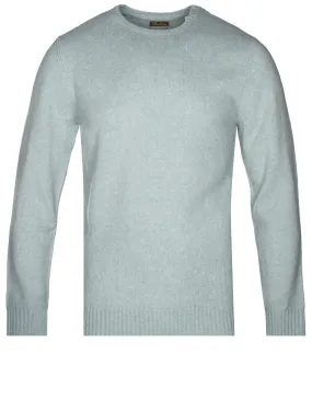 Aqua Crew Neck Yak and Wool Mix Jumper