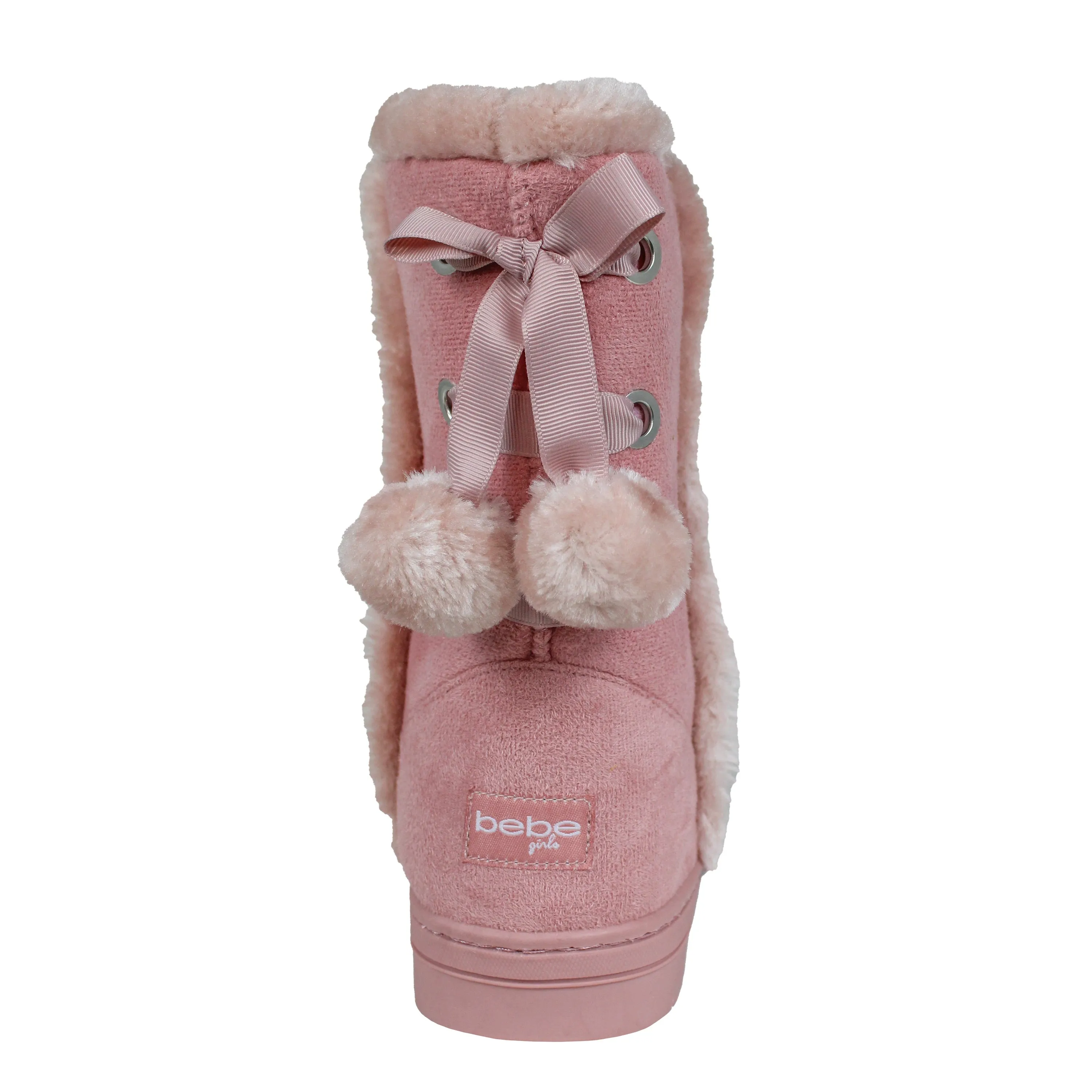 bebe Girl's Winter Boots Fur Boot Cuffs Sherpa Lined Shearling Microsuede Boots - Warm Boots For Girls, Blush