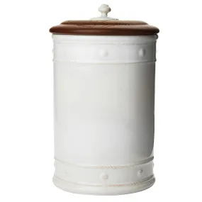 Berry & Thread 13" Canister with Wooden Lid - Whitewash