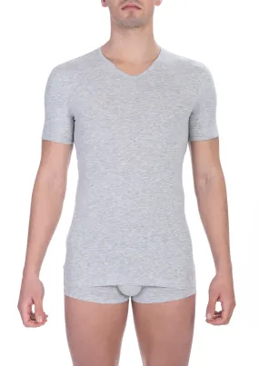 Bikkembergs Gray Cotton Men Men's T-Shirt