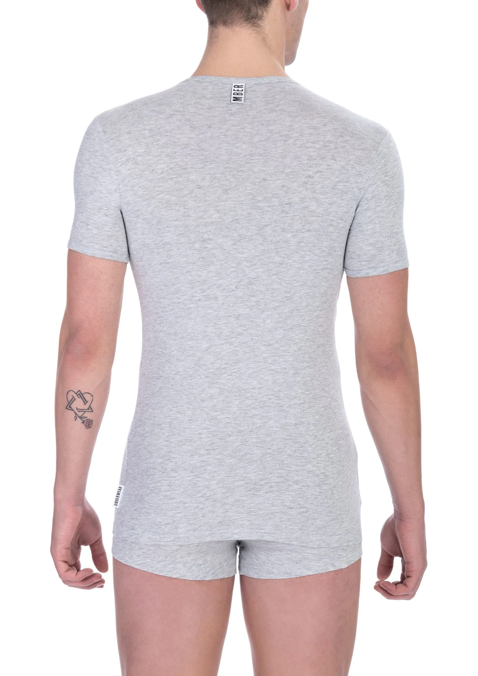 Bikkembergs Gray Cotton Men Men's T-Shirt