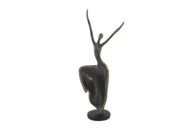 BRASS POLYSTONE DANCER SCULPTURE