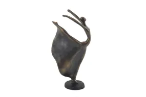 BRASS POLYSTONE DANCER SCULPTURE