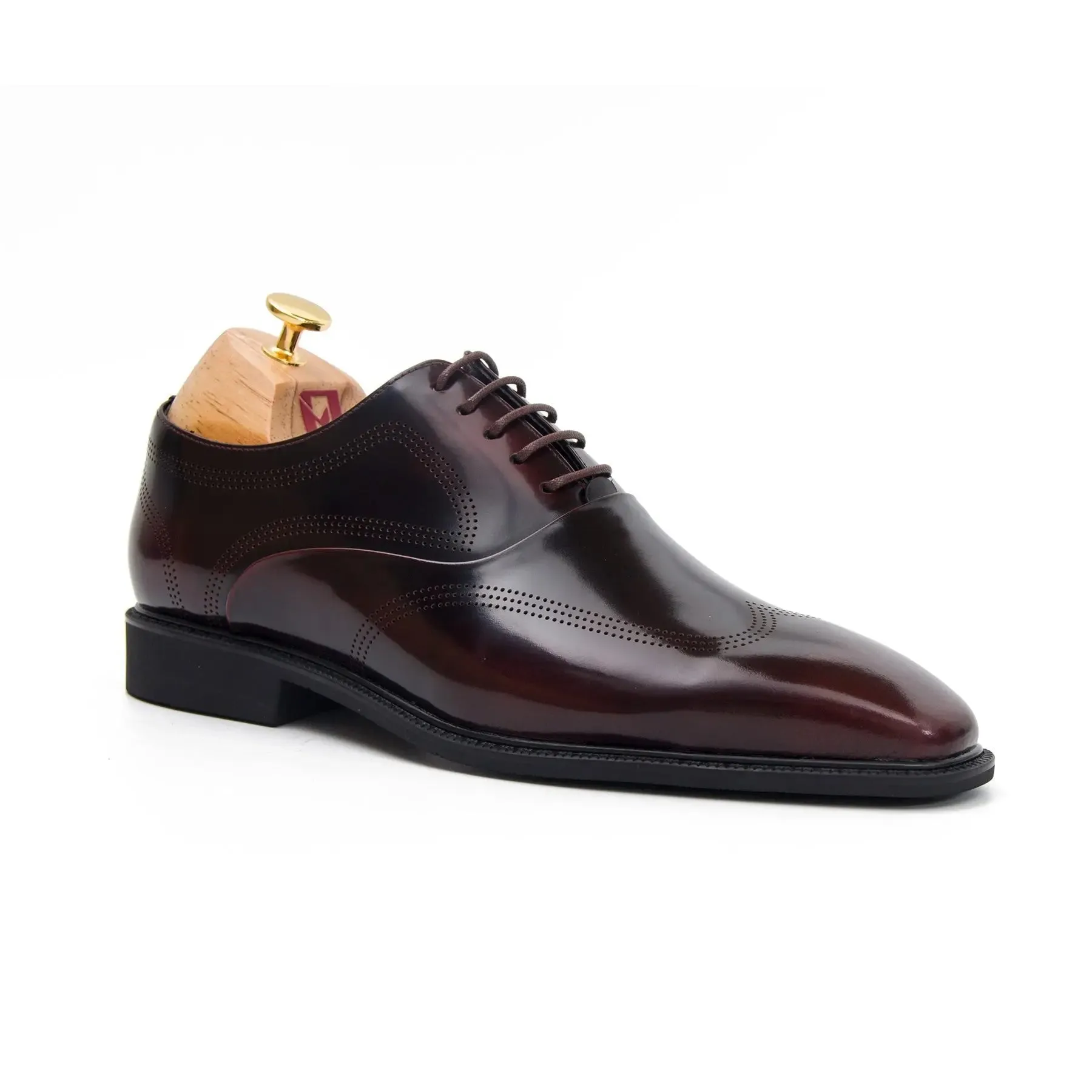 Brown leather oxford shoes