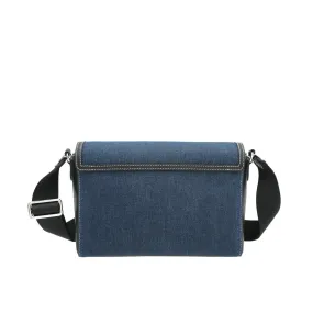 Burberry Bicolor Denim Logo Graphic Note Crossbody Bag