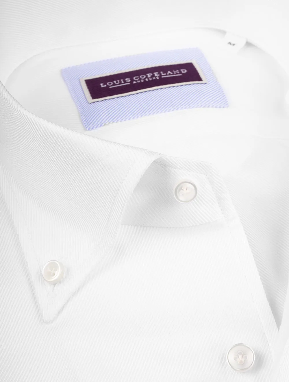 Buttondown Collar Twill Shirt White