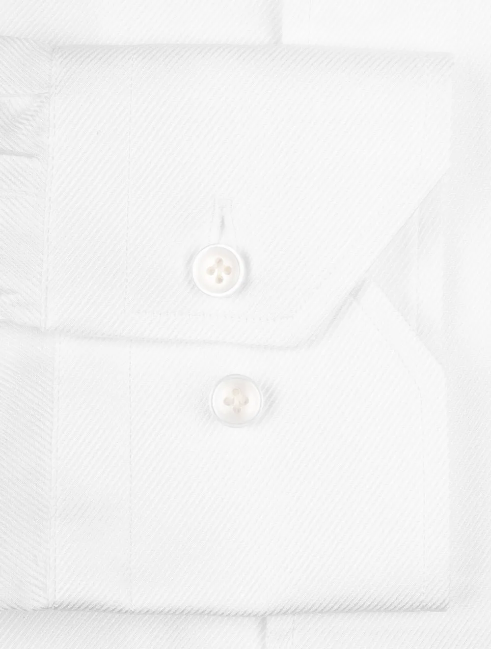 Buttondown Collar Twill Shirt White