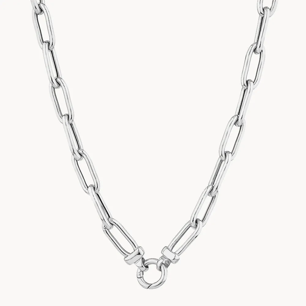 Chunky Paperclip Chain Necklace in Silver