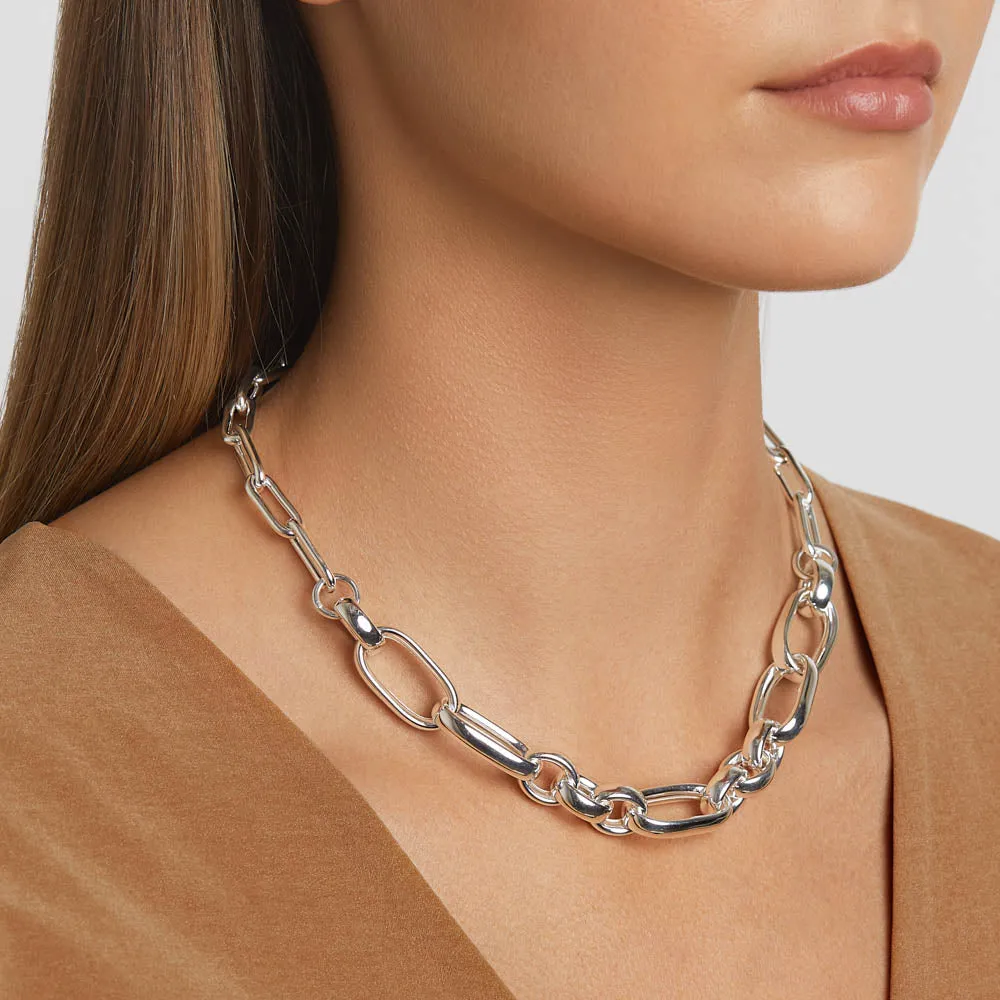 Chunky Paperclip Chain Necklace in Silver