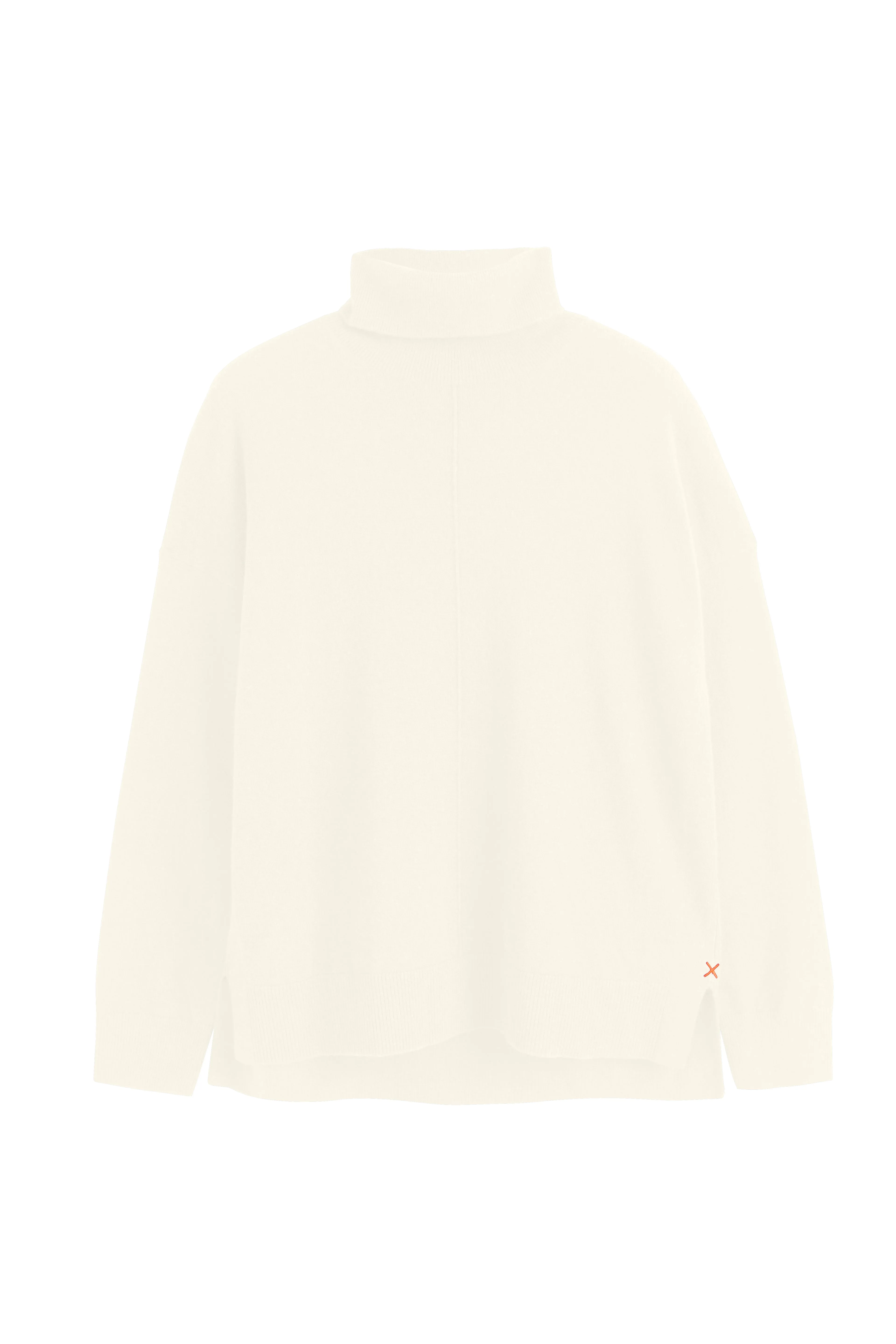 Cream Wool-Cashmere Rollneck Sweater