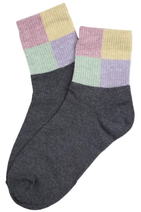 Cube Cotton Socks Charcoal