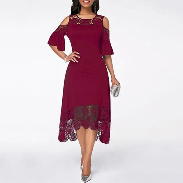 DressBetty - Sexy Women Dress Lace Hollow Backless Elegant Party Chic Retro Dress