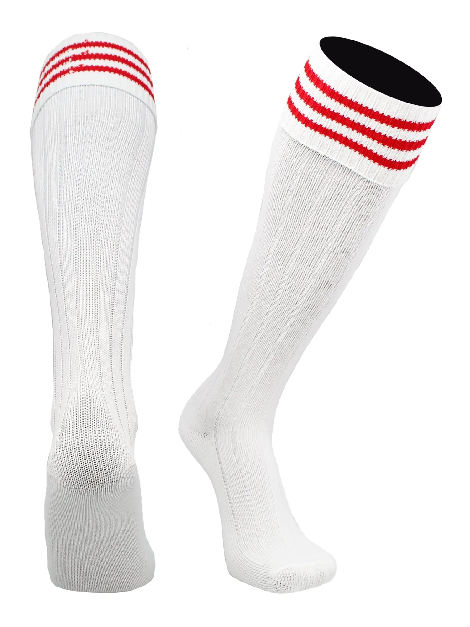 European Striped Soccer Socks Fold Down Top