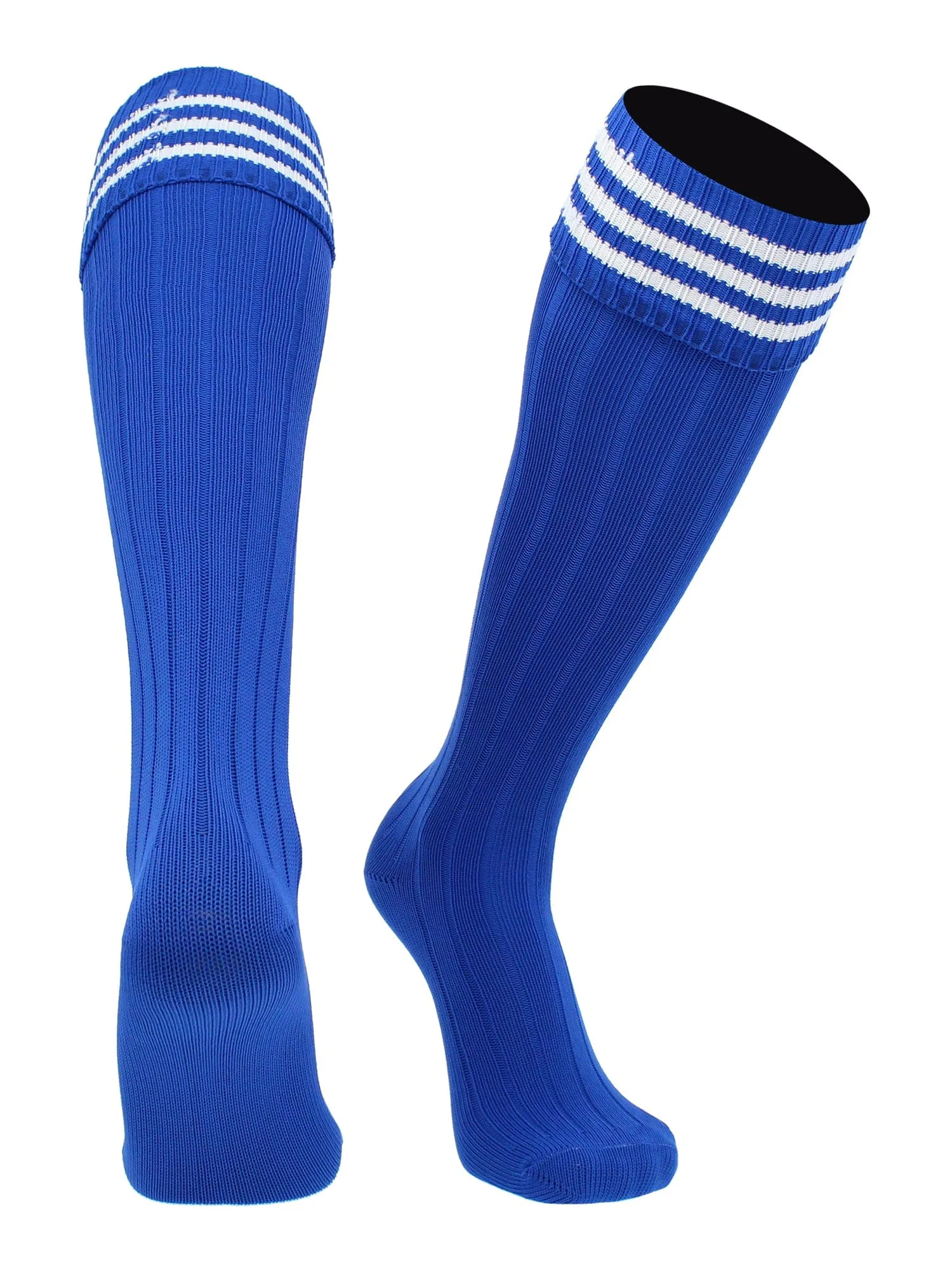 European Striped Soccer Socks Fold Down Top