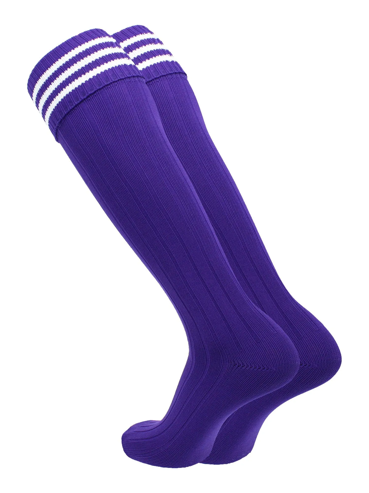 European Striped Soccer Socks Fold Down Top