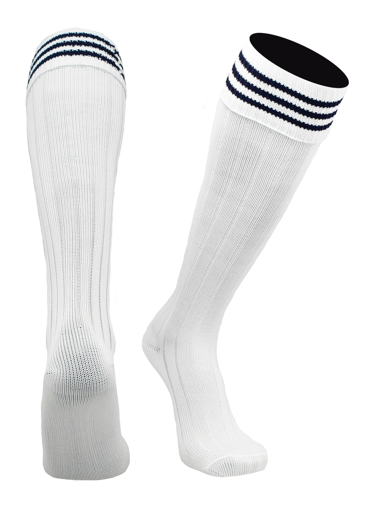 European Striped Soccer Socks Fold Down Top