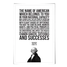 George Washington Presidential Farewell Address Art Print. 5 Sizes. American History Poster. Presidential Quote.