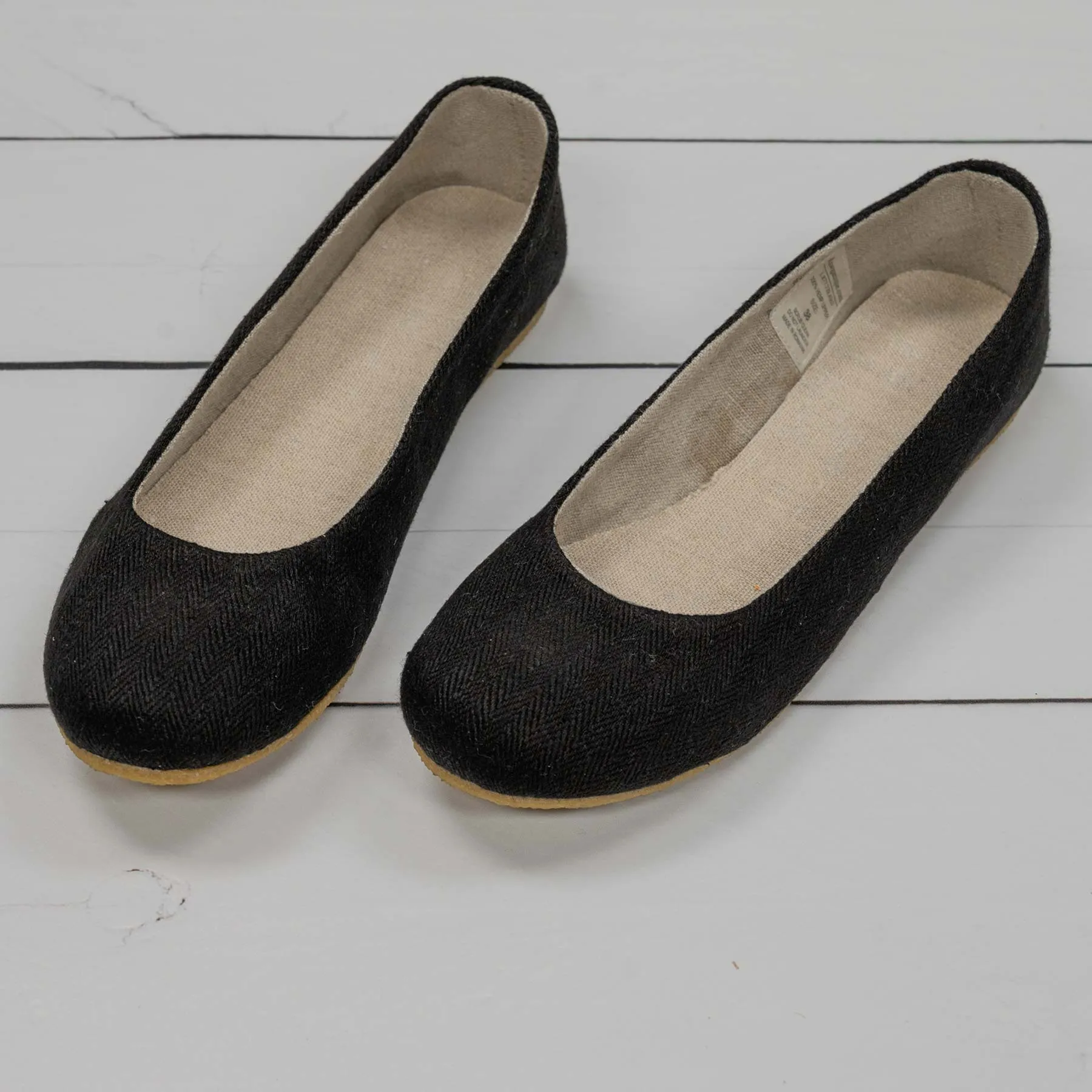 GISELLE Handmade Hemp Ballet Flats With Natural Rubber Sole (Discontinued)