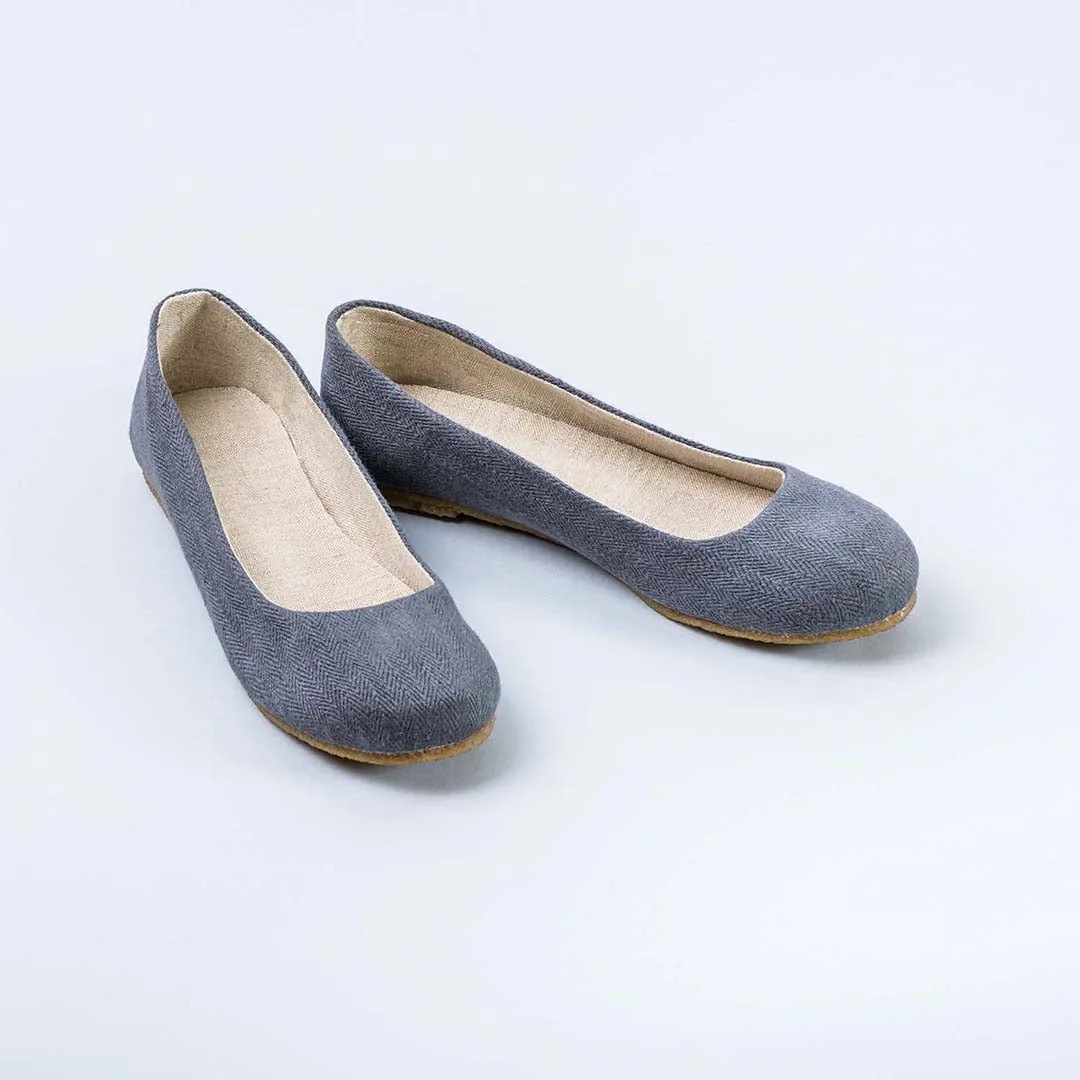 GISELLE Handmade Hemp Ballet Flats With Natural Rubber Sole (Discontinued)