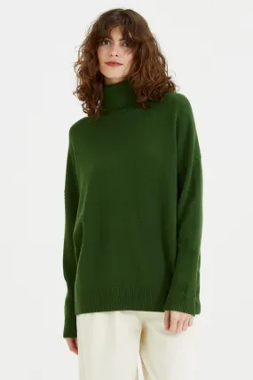 Green Cashmere Rollneck Sweater