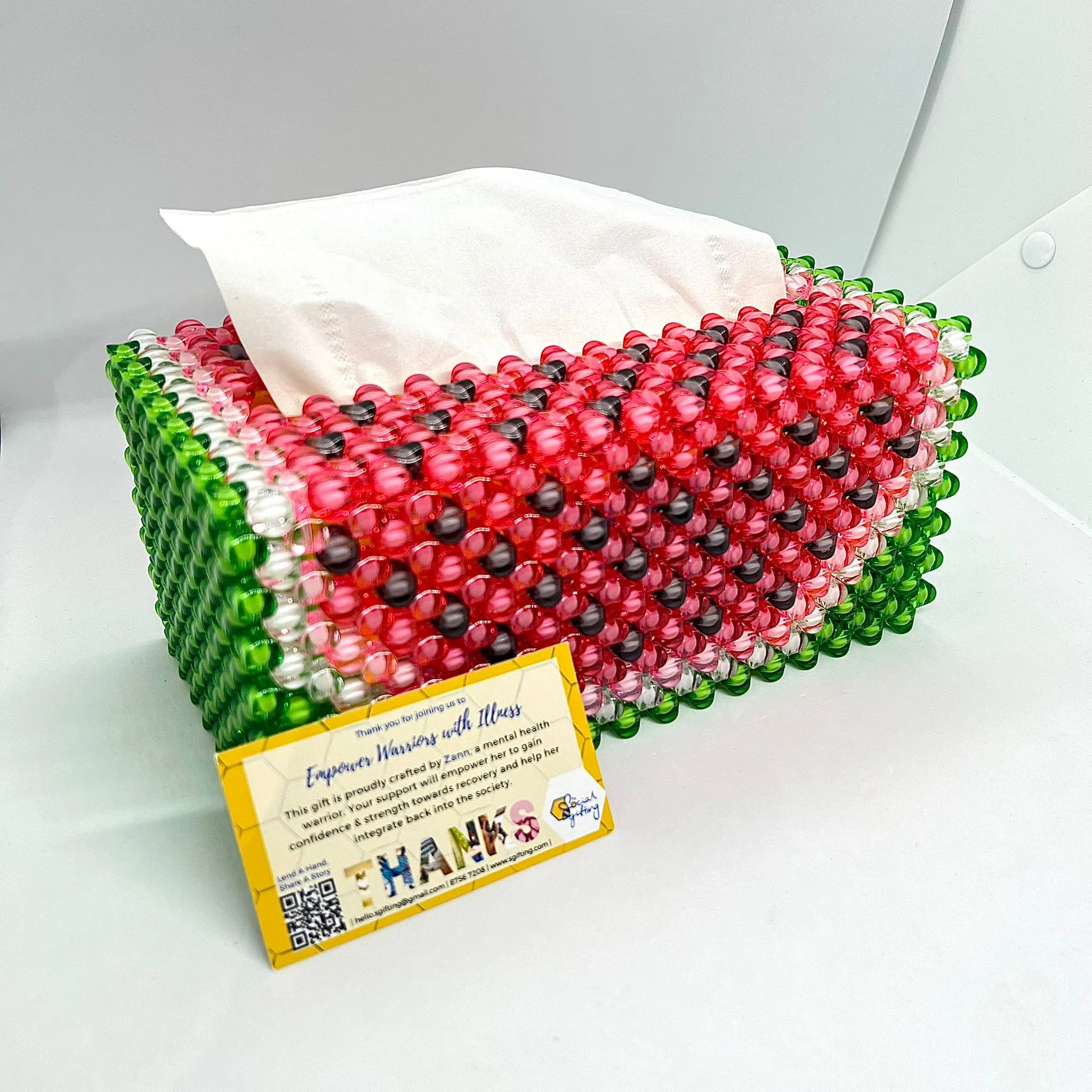 Handmade Beaded Watermelon Tissue Box