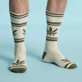 Hemp Leaf Crew Socks (Made in USA) (Unisex)