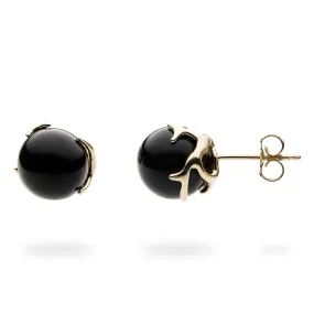 Heritage Black Coral Earrings in Gold