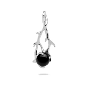 Heritage Black Coral Pendant in White Gold