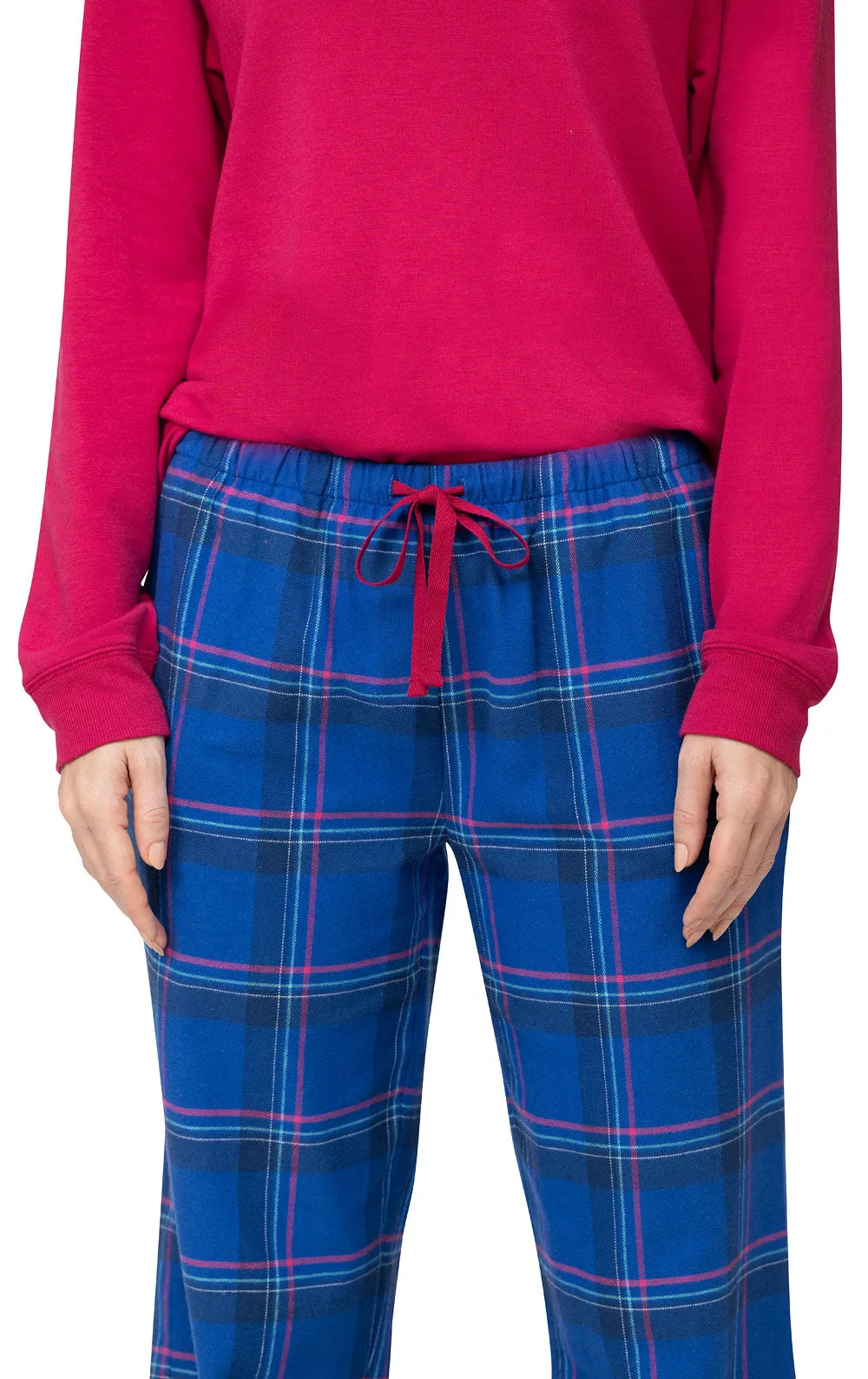 Indigo Plaid Soft French Terry & Flannel Pajamas