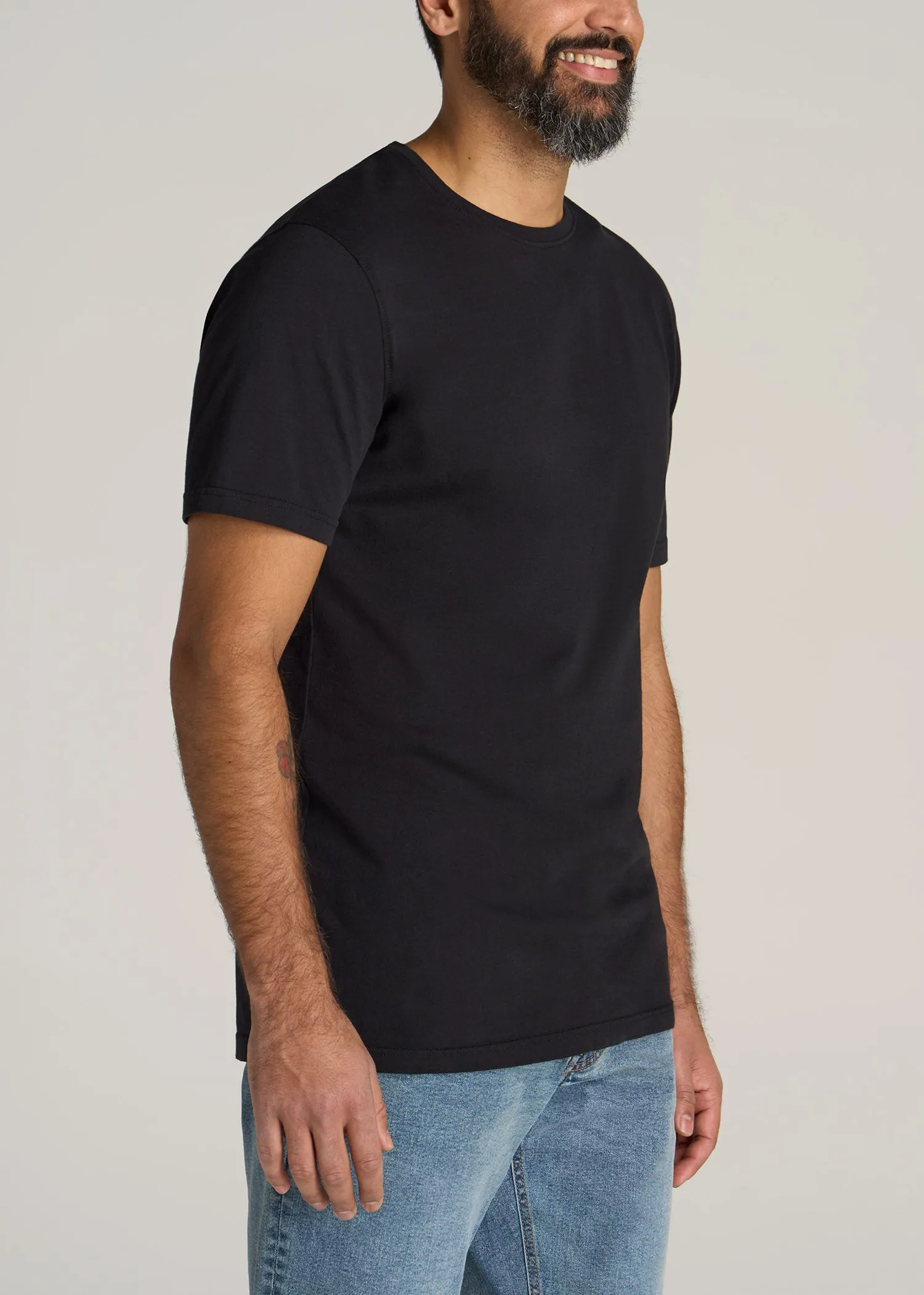 LJ&S Men's Tall REGULAR-FIT Crew Neck Tee in Black