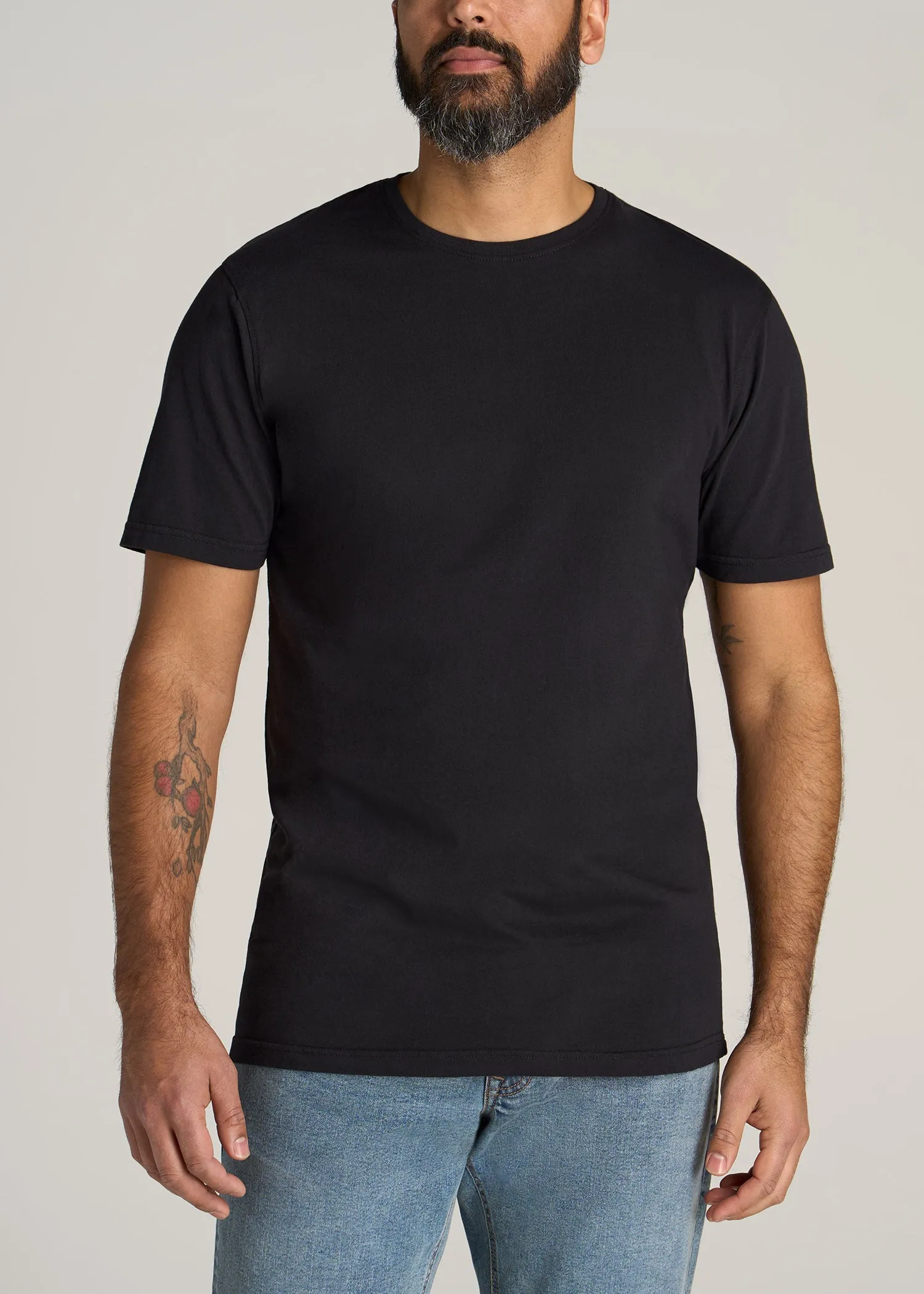 LJ&S Men's Tall REGULAR-FIT Crew Neck Tee in Black