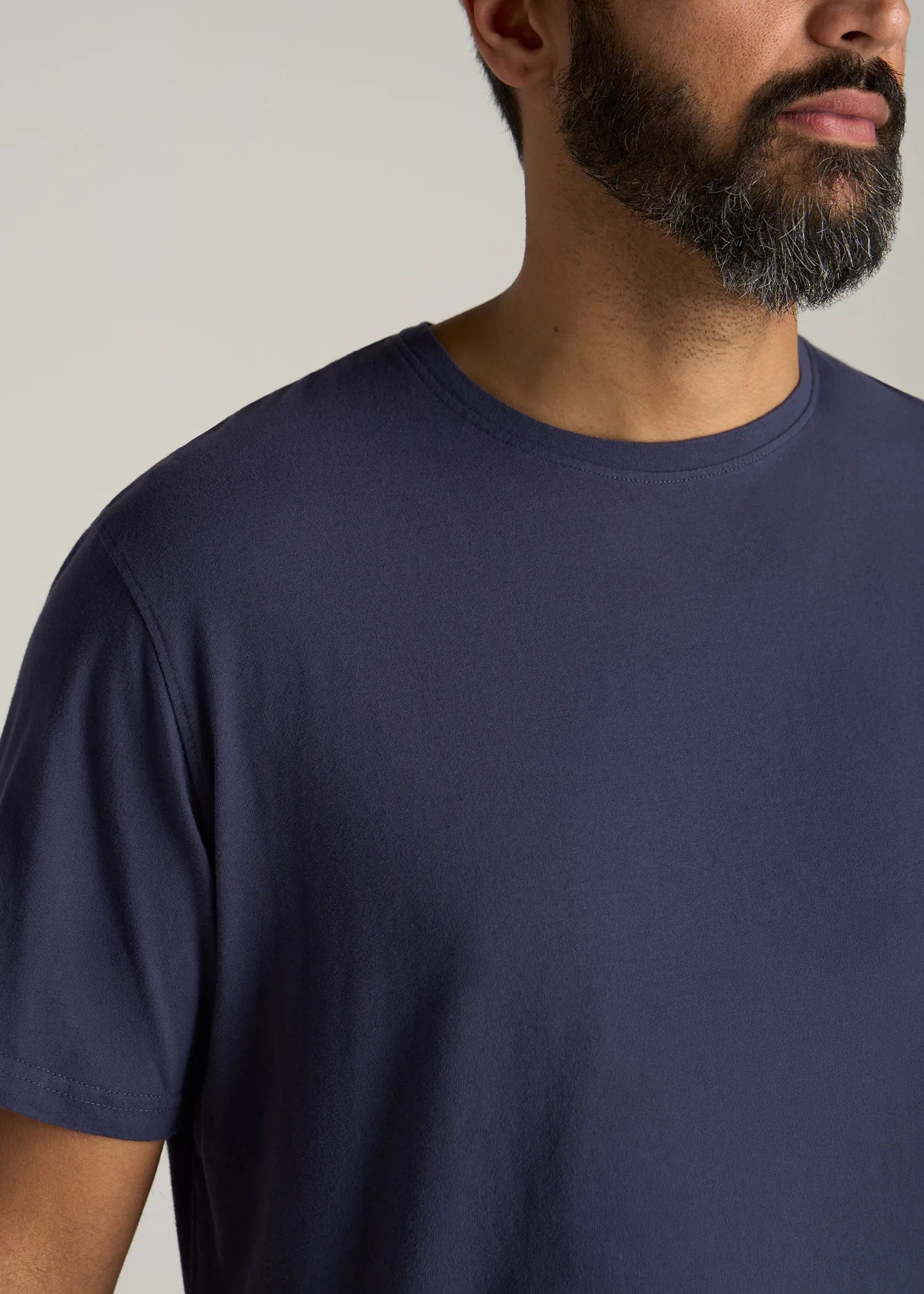 LJ&S Men's Tall REGULAR-FIT Crew Neck Tee in Weathered Navy