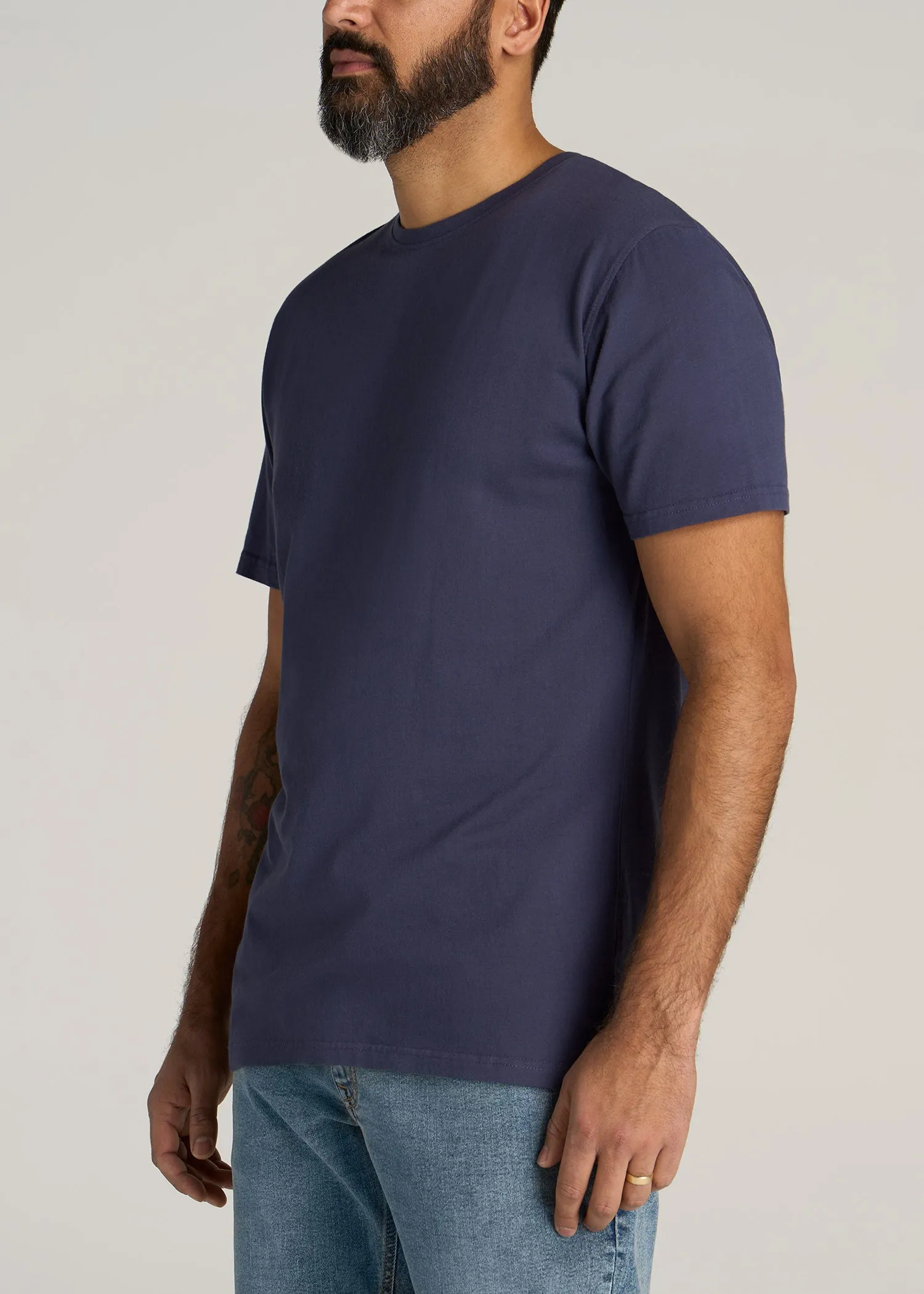 LJ&S Men's Tall REGULAR-FIT Crew Neck Tee in Weathered Navy