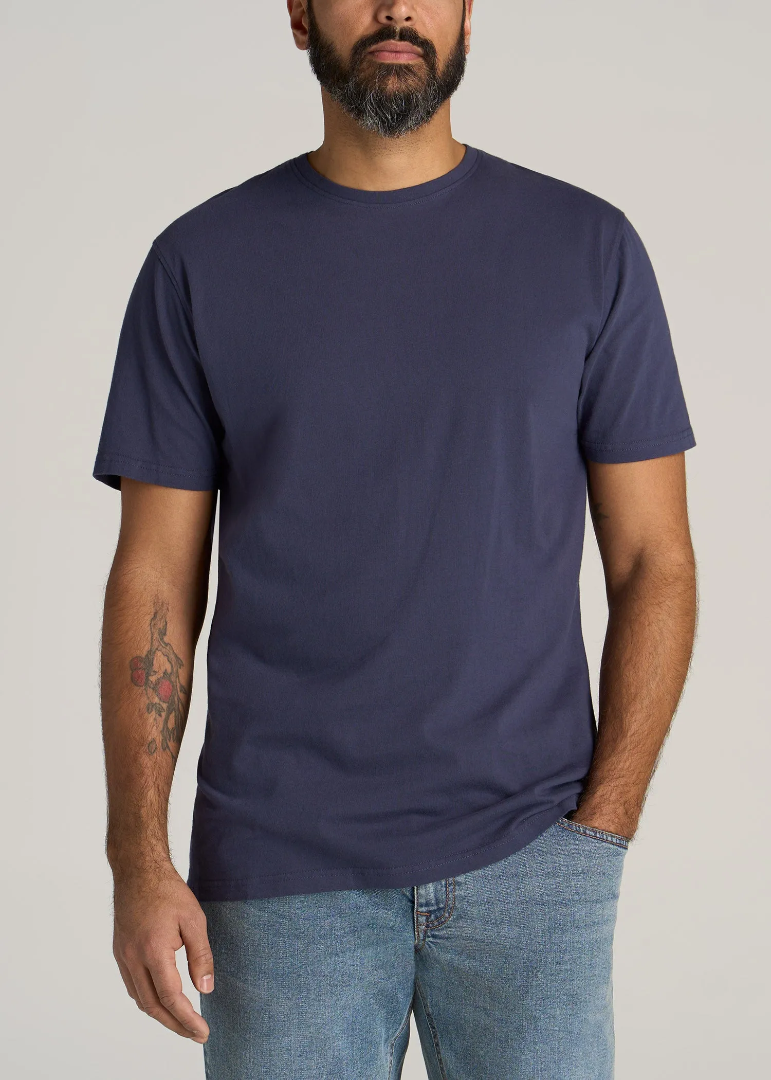 LJ&S Men's Tall REGULAR-FIT Crew Neck Tee in Weathered Navy