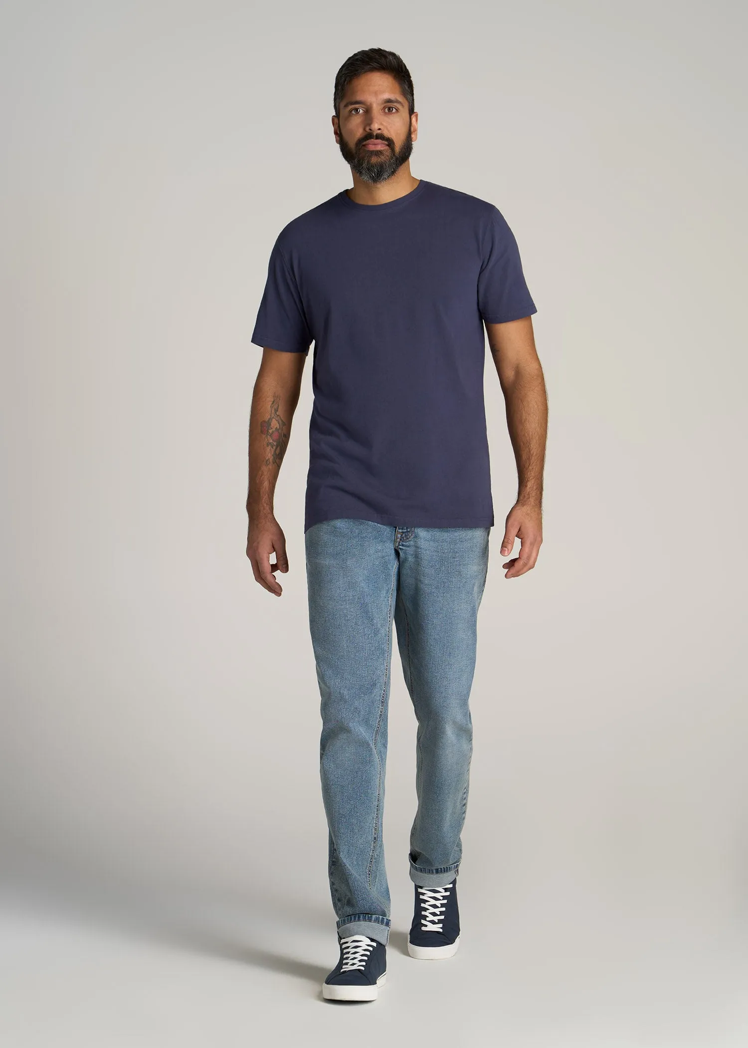 LJ&S Men's Tall REGULAR-FIT Crew Neck Tee in Weathered Navy