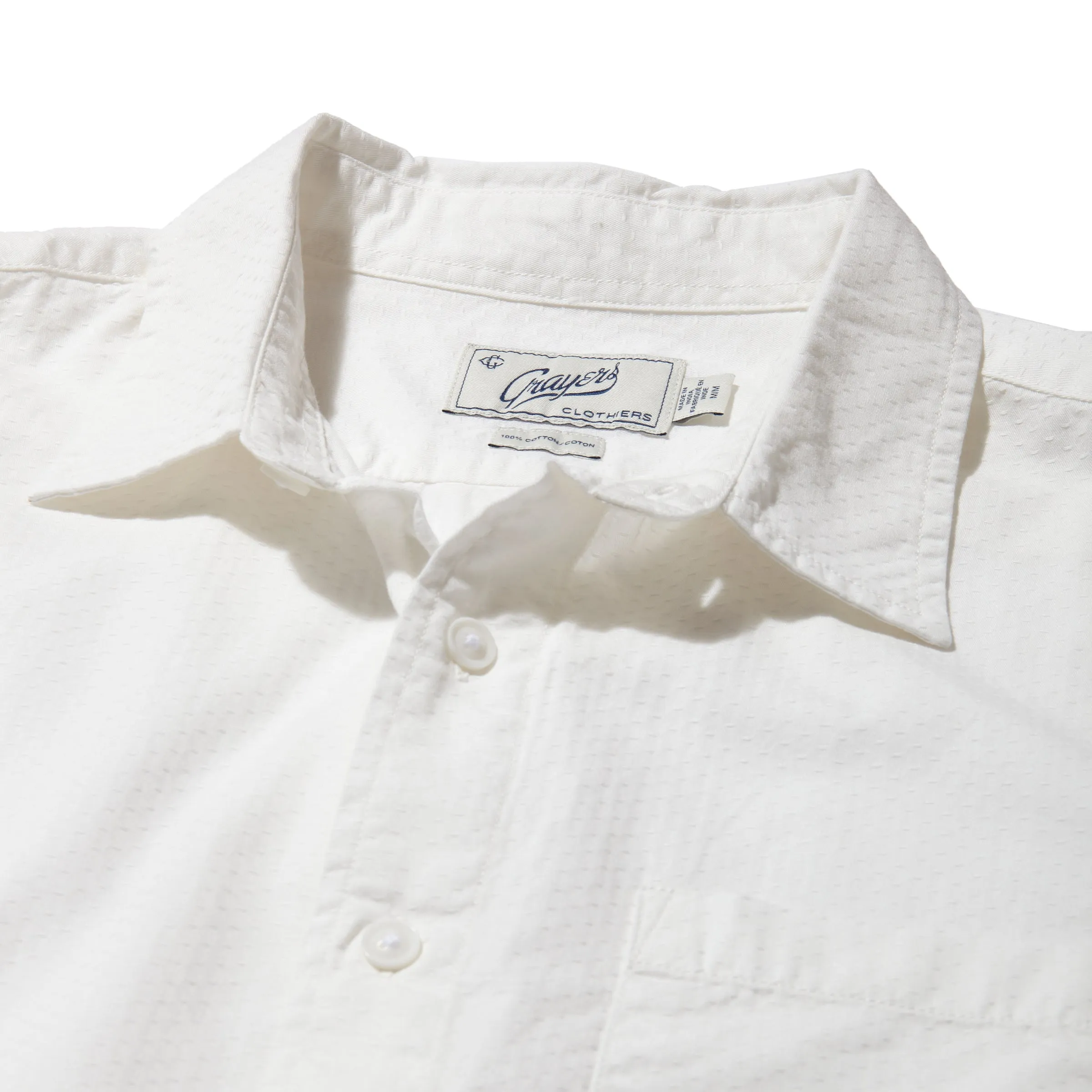 Lorenzo Dobby Weave Shirt - White