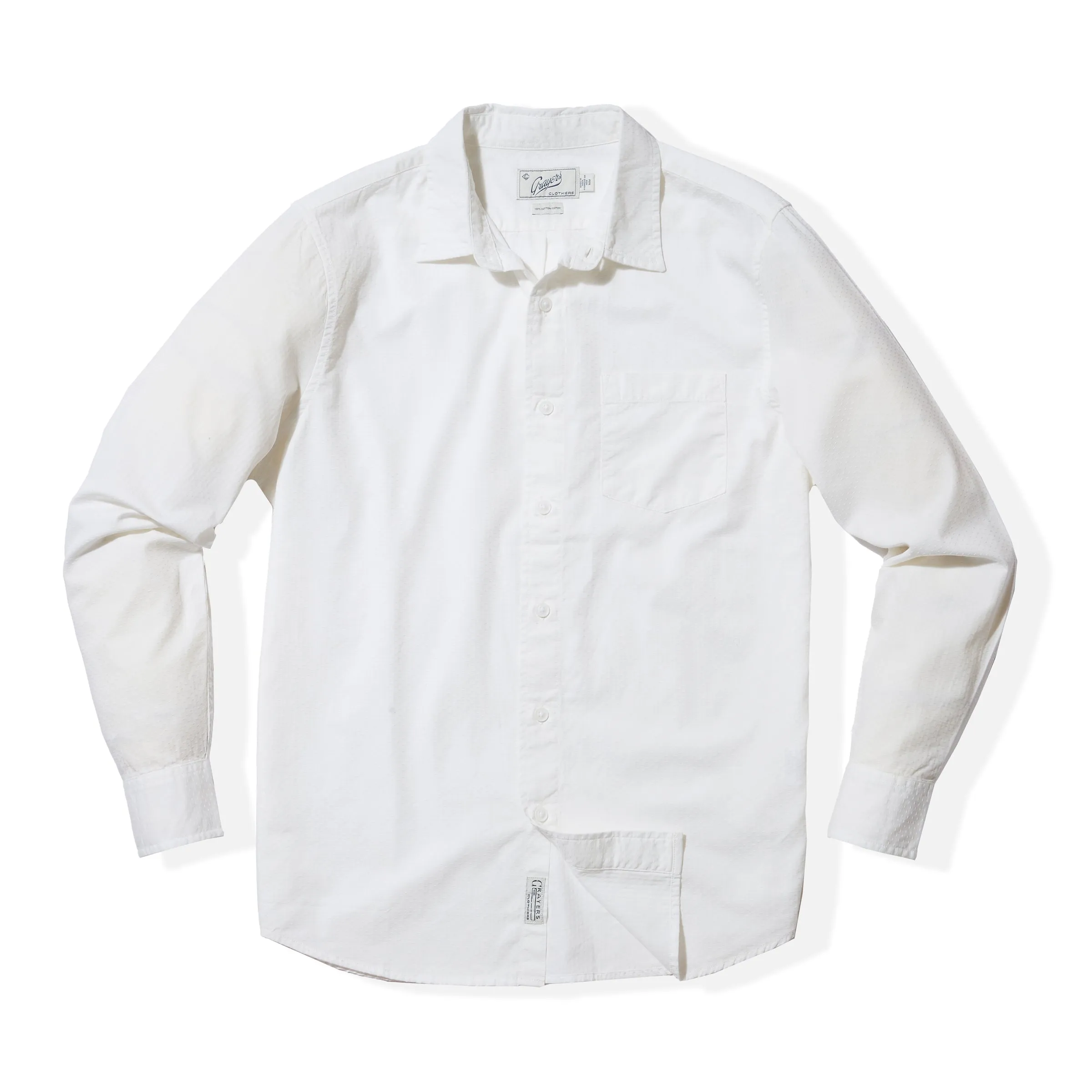 Lorenzo Dobby Weave Shirt - White