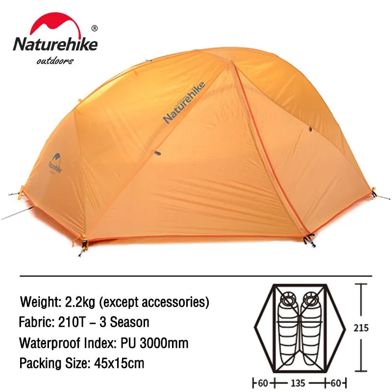 Naturehike Star River Camping Tent: 2-Person Ultralight Waterproof Tent | Double Layer | 4 Seasons | Ideal for Outdoor Travel, Hiking, and Camping