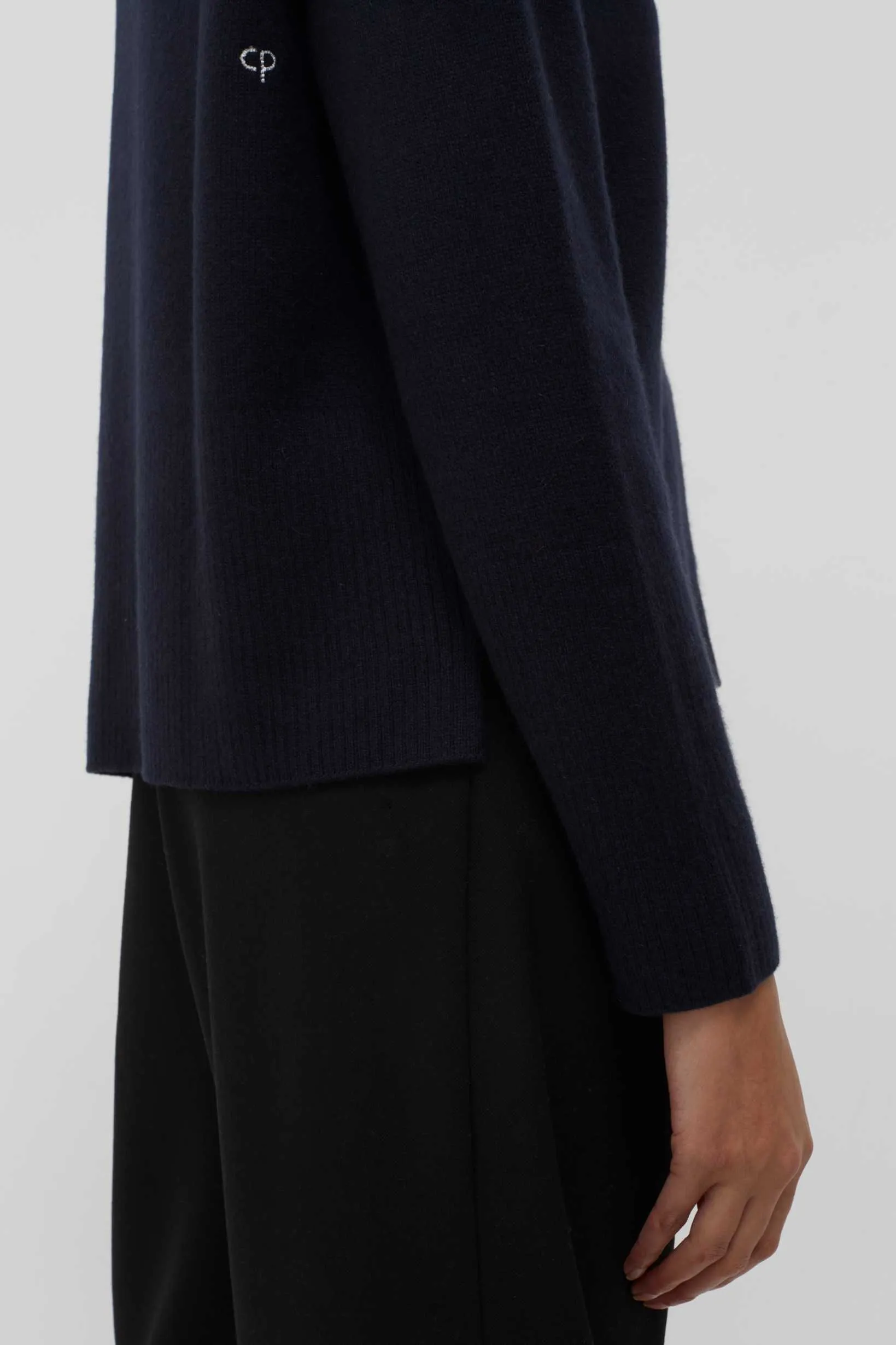 Navy Cashmere Boxy Sweater