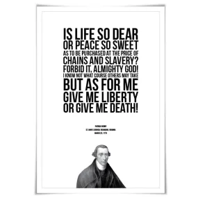 Patrick Henry Give me Liberty Give me Death Speech Art Print. 5 Sizes. American History