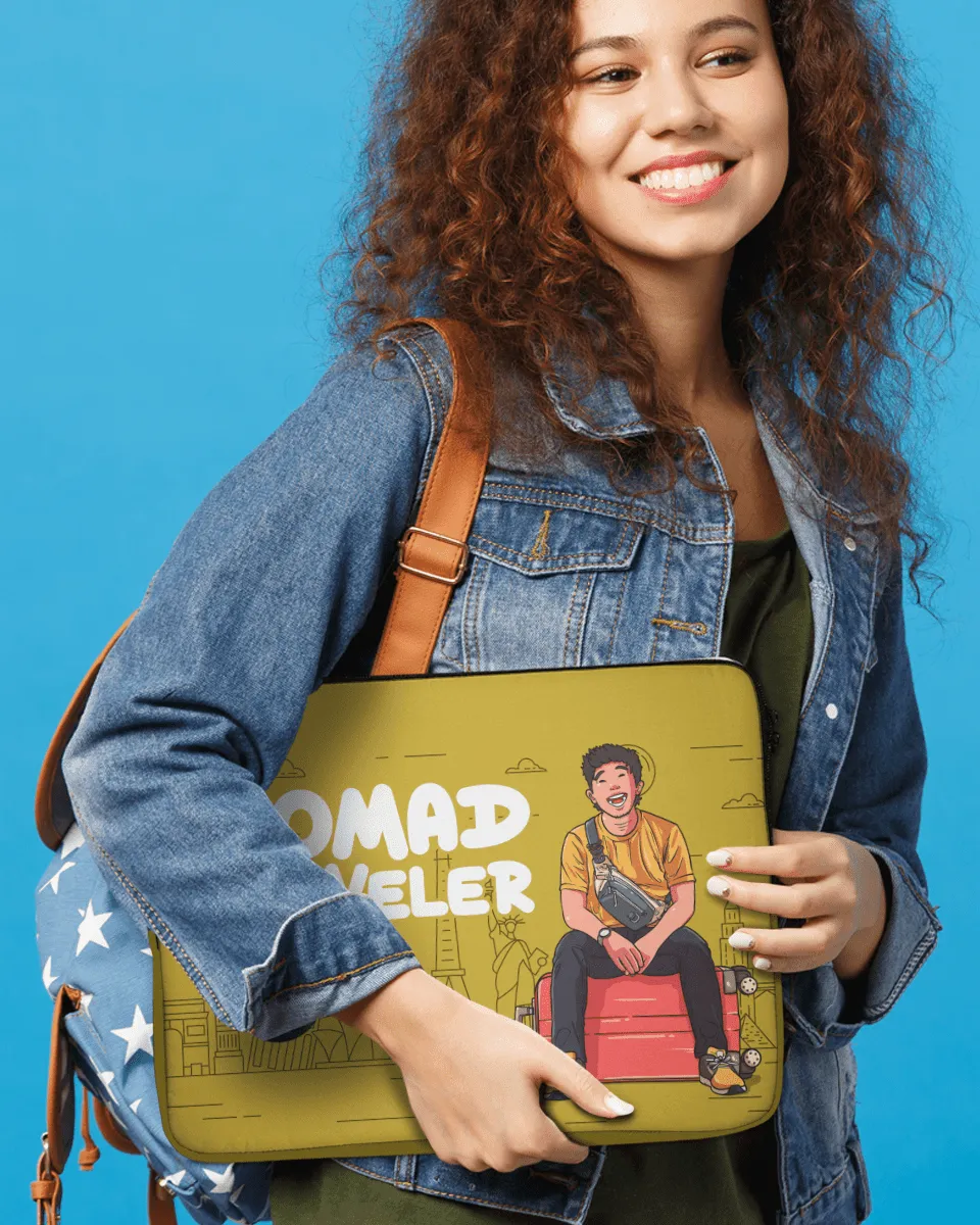 Quirky and Cool Yellow "Nomad Traveller" Laptop Sleeves