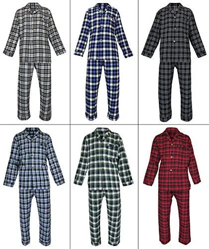 RK CLASSICAL SLEEPWEAR MEN’S 100% COTTON FLANNEL PAJAMA SET, SIZE X-LARGE TALL GREEN