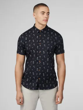 Scattered Print Shirt - Black